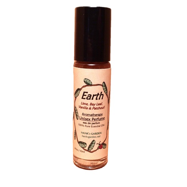 Hank's Garden EARTH (Spicy Citrus Aroma) 10 ml roll on - Unisex Perfume - Cologne - eau de parfum - Organic Vegan All Natural - 100% Pure Essential Oils (EARTH, 10 ml roll on)