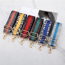 ILUFAM Leopard Wide Shoulder Strap Replacement Handbag Strap Adjustable Crossbody Bag Strap 5cm Wide Long Straps for Handbags Bags (Yellow)