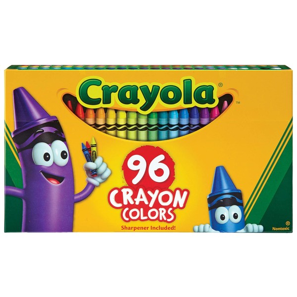 Crayola Classic Color Crayons in Flip-Top Pack with Sharpener, 96