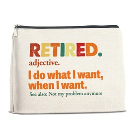 YeleY Retirement - Retired Gift for Coworker Women - Appreciation Gift for Coworker - Retired Definition Makeup Bag Cosmetic Bag Makeup Zipper Pouch