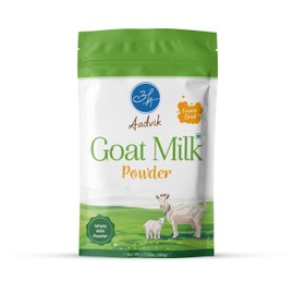 Aadvik Freeze Dried Goat Milk Powder | Pasture Grazed | Pure and Natural | Whole A-Grade Non GMO Shelf Stable Milk Powder 7.02 Oz