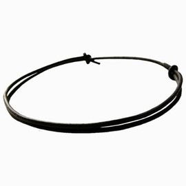 Leather (3mm Thick) Black Adjustable Surfer Beach Necklace/Choker