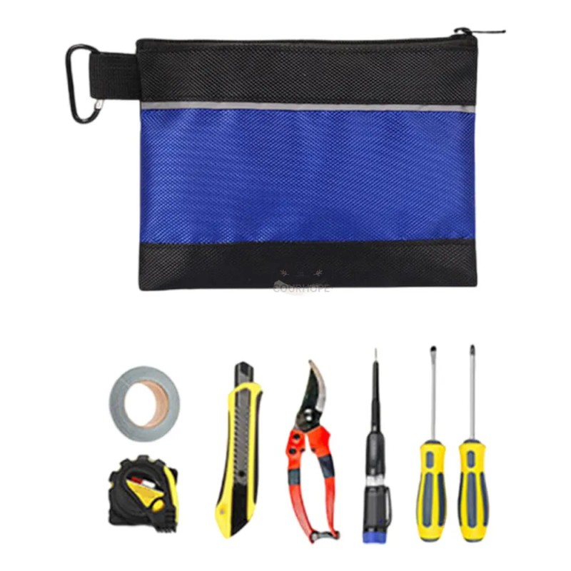 3pz Bolsa De Herramienta Pequeña Con Cremallera, Impermeable Color Azul