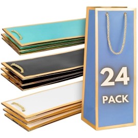 🍷Wine 🎁 Gift Bottle Bags Luxury Gold Trim And Handles Christmas Present 24pcs