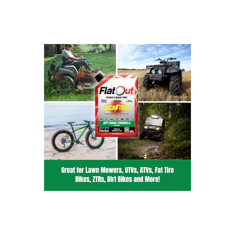 FlatOut QuickStrike Tire Sealant - Off-Road Formula for Puncture Protection