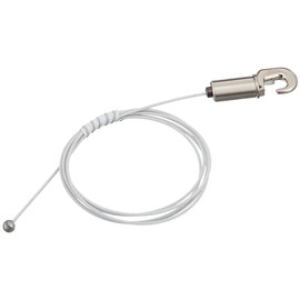 Fukui Metal Crafts WR-3-W Ball Type Mini Wire Freely Diameter 0.5 inch (1.2 mm) x 39.4 inches (100 cm) White Hanging Hook Picture Frame Rental Wall Hanging