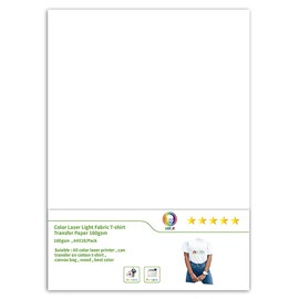 MR.R Laser Printable Heat Transfer Paper for Light Cotton T-Shirt Fabric A4 Size 8.3X11.7" Pack of 10 Sheets