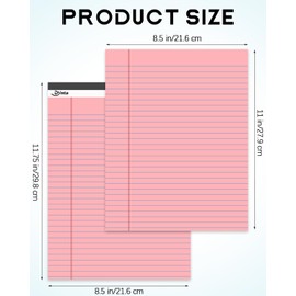 Dynta Legal Pads 8.5 x 11 Note Pads 12 Packs Bulk, Wide Ruled Assorted Colored Notepads Micro Perforated, Writing Legal Pad for Home School Office Business Travel Work, 45 Sheets/90 Pages