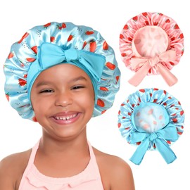 YANIBEST 2 PCS Baby Bonnet Silk Bonnet for Kids Sleeping Cap Curly Natural Hair Silk Bonnets for Girls Boys Infant