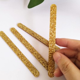 20pcs of Reusable Acrylic Sticks for Ice Cream,Popsicle,Kids Projects,Classrooms,Home,Party and More (Gold Glitter, 4.72’’ Long)
