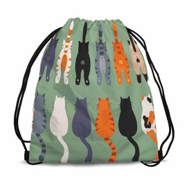 Sotunad Cats Butts Drawstring Bag 14x16.9 Inch Cartoon Cats Poses Behind Gym bag Stroage Small Exercise Accessiors Water Bottle Change of Clothes Shoes