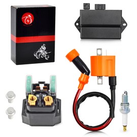Starter Relay and Ignition Coil Igniter CDI Spark Plug Compatible with Yamaha Raptor 350 2004-2013 1D0-81940-02-00