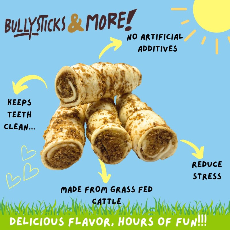 BULLYSTICKS & MORE 10-12" Beef Cheek Rolls for Dogs (Bully
