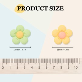 SULIVES 12 Pcs Flower Shoes Charms, Shoes Decorations for Girls Boys, Perfect for Girls' Fashion Decorations, Cute Flower Charms for Party Decorations