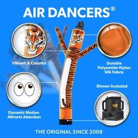 LookOurWay Air Dancers Wacky Waving Inflatable Tube Man - 7ft Tall Inflatable Dancing Man with Weather-Resitant Blower for Business Advertising - Mascot Character Animal Themed - Tiger