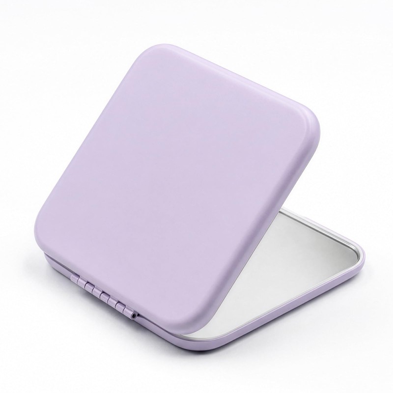 Compact Mirror, Pocket Travel Makeup Mirror for Purse, Metal Square