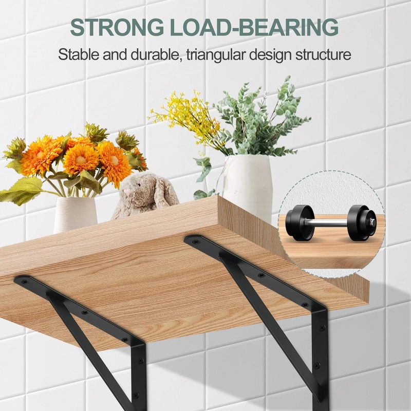 12 Pack L12 x H 8" Black Heavy Duty Shelf