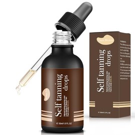 30 ml Self-Tanning Concentrate, Self-Tanning Face for a Natural Shine, Serum for a Naturally Tanned Complexion, Self Tanning Drops for All Skin Types (Brown)