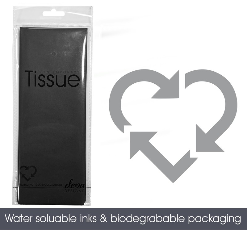 Black Tissue | 8 Sheets 50x70cm | 2 Packs, Each