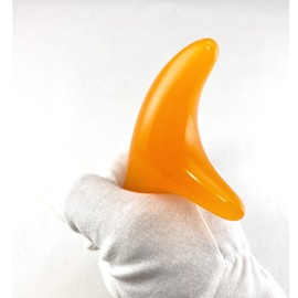 Orange Set of 2 (Orange) Ocarina Shaped Trigger Point Press + Wooden Push Stick Massage Stick Foot Massage Reflexology Self Massage (Orange)