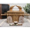 Golden Judaic Ark Of Covenant Model With Contents Decorative Box