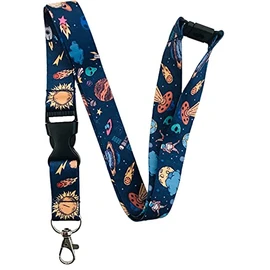 PAC Supplies Global 20mm Space, Aliens & Planets Neck Lanyard With Safety Breakaway & Detachable Buckle Clip