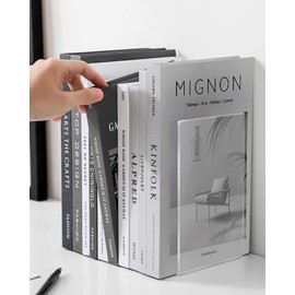 3 Pairs Clear Acrylic Bookends, MSDADA Book Ends for Shelves, Anti-Slip Book Organizer Book Holder Book Storage Bookshelf Decor for Bedroom Desktop School Library Office Supplies Books Shelf Dividers