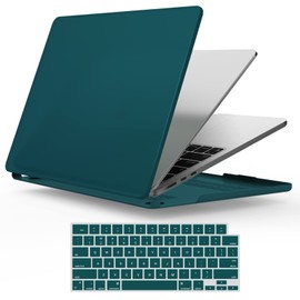IBENZER Compatible with New 2024 2023 2022 MacBook Air 13 inch M2 case, Model A2681, Plastic Hard Shell Case with Keyboard Cover for M2 Mac Air 13.6 in with Touch ID, Quezhal Green, MAT13-KK-QUGN+1