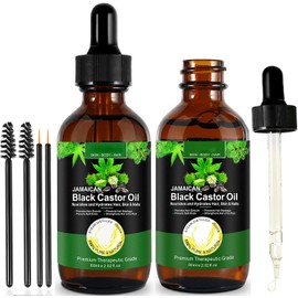 Aceite de ricino negro jamaicano, un solo ingrediente, 100% puro, prensado en frío, estimula el crecimiento de pestañas, cejas y cabello más grueso, suero hidratante para el cuero cabelludo, la