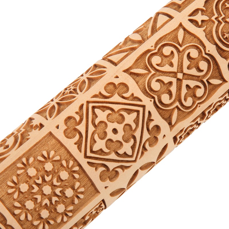 3pcs Wooden Embossed Rolling Pin Engraved Embossing Dough Roller for