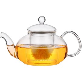 Unbranded "Glass Teapot Stovetop Safe-Clear Teapot with Removable Infuser-Loose 20.4oz "