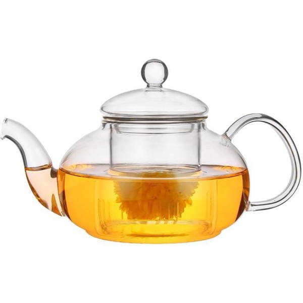 Unbranded "Glass Teapot Stovetop Safe-Clear Teapot with Removable Infuser-Loose 20.4oz