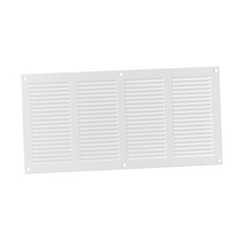 White 14x6 inch Steel Vent Cover with Insects Screen - Sidewall and Ceiling - Outside Dimensions: 15.75"w X 7.87"h