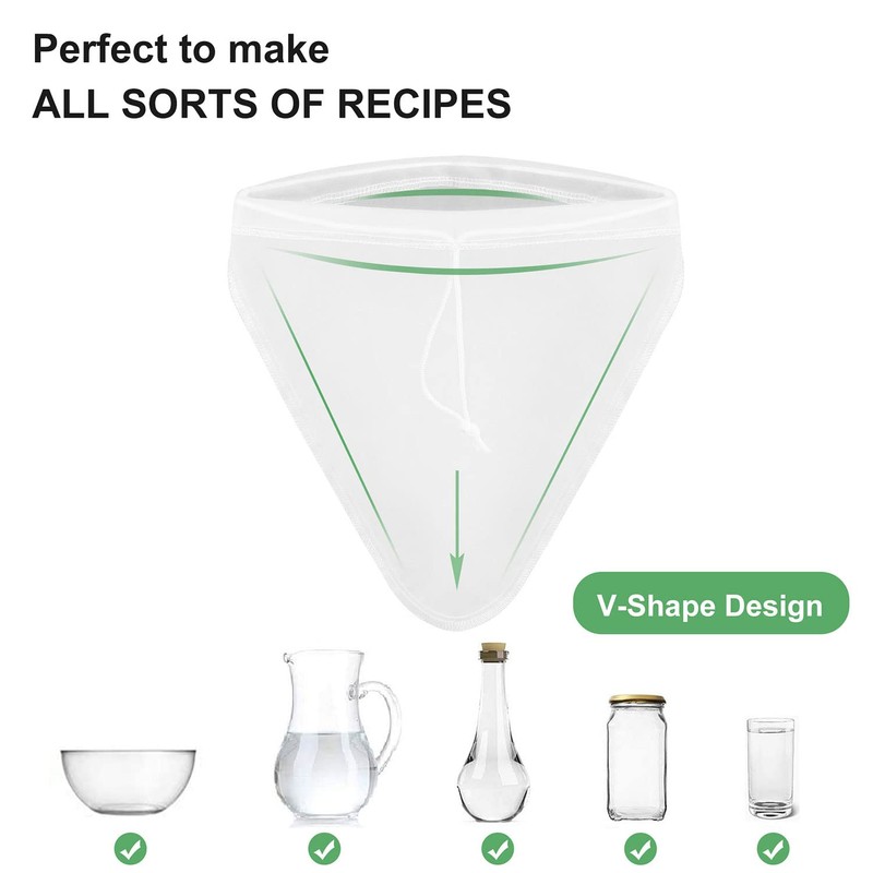 Yoassi Nut Milk Bag Pack of 2 V-shape Cheesecloth Straining