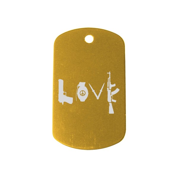 love weapons Light Gold Dog Tag Custom Engraved By NDZ Performance