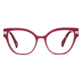 Peepers by PeeperSpecs Oprah's Favorite Women's Marquee Cateye Blue Light Blocking Reading Glasses - Red/Spice Quartz +1.25