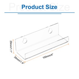 sourcing map 1 Pack Acrylic Shelves for Wall Storage, 4 Inch Floating Shelves Display Shelf for Bathroom, Bedroom, Living Room, Home Decor, Clear