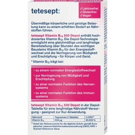 테테셉트 비타민 B12 미니 태블릿 30정 8.3g Tetesept Vitamin B12 Mini Tablets 30 Tablets 8.3g