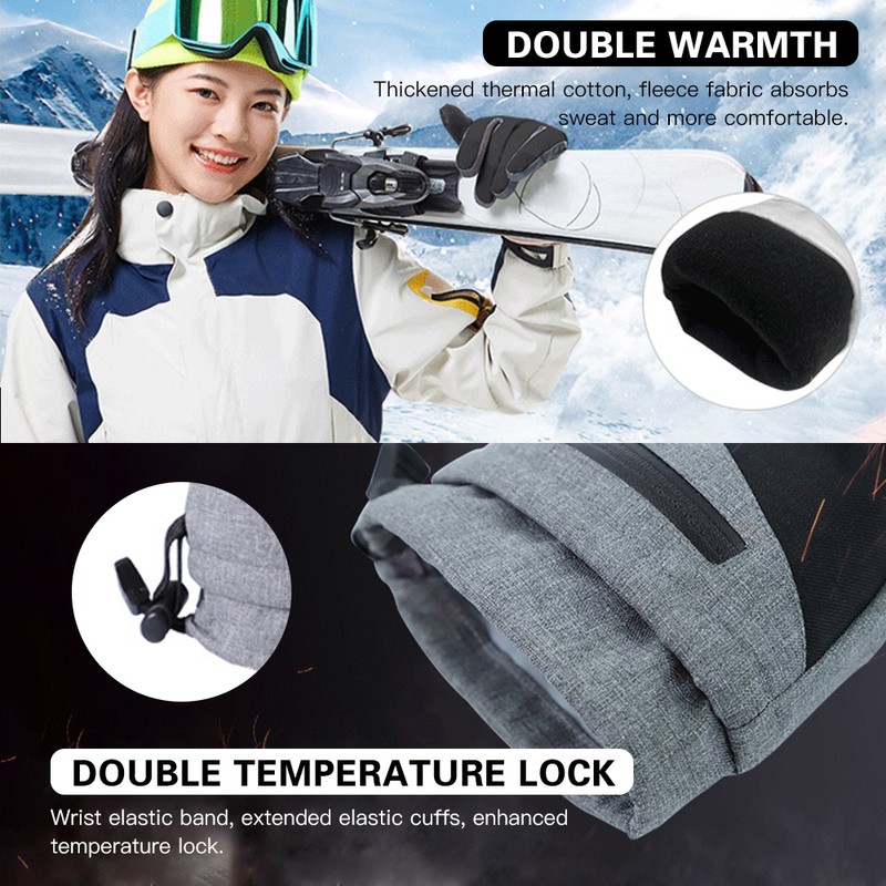 Ski Gloves Snow Gloves Mens Womens Waterproof & Windproof Touchscreen