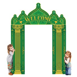 WADORN Green Castle Welcome Door Porch Banner 6.5x8.5Ft