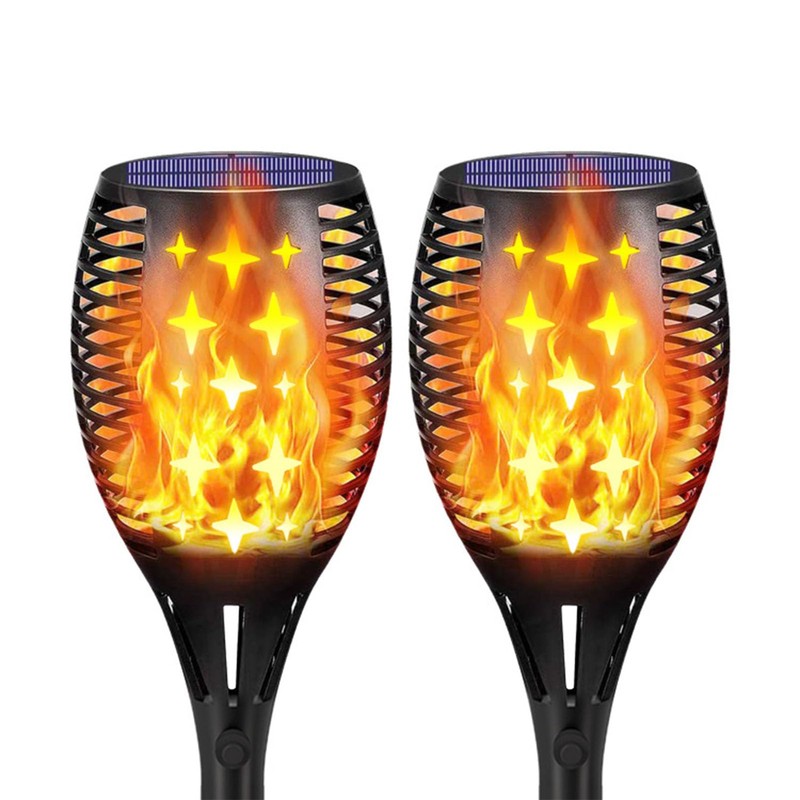 Solar Fackellicht, 96 LEDs Dekorative Solar Außenleuchte mit Bodeneinsatz, IP65