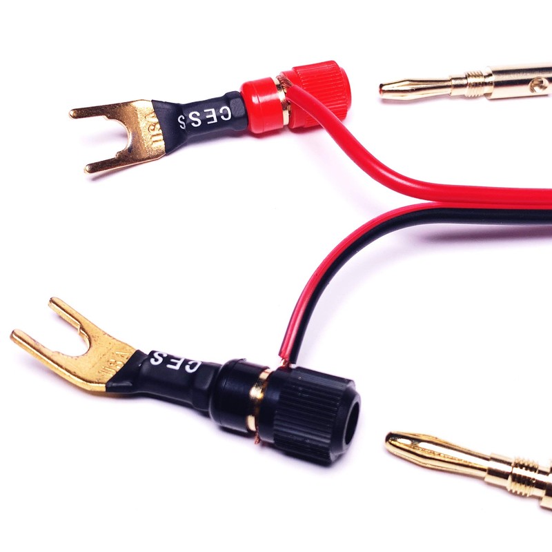 CESS-125L Spades Fork Plug to Twist Binding Post Banana Female