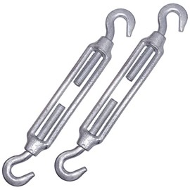 (Pack of 2) Turnbuckle Wire Tensioner M10, Adjustable Turnbuckles Hook and Hook, Rope Tension (Pack of 2, M10)