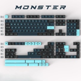 Hyekit Custom Keycaps - Doubleshot Keycaps, Godzilla, SA Profile, 170 Key Set, for Mechanical Keyboard, US and UK Layouts, 2.25u, 2.75u, 3u, 6.25u, 7u Spacebar(Monster)