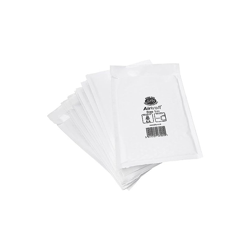 3 x 100 White Jiffy Airkraft Postal Bags Bubble-Lined Peel