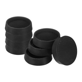 M METERXITY 8-Pack Furniture Coasters Cups, 2" Round Rubber Anti Slide Floor Protector Pads for Sofa Chair/Piano Stopper, Furniture Caster Leg Non Slip Feet Cups [Black]
