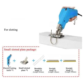 110V Hand Held Electric Foam Hot Cutter Knife Grooving Carving Knife Sculpture Styrofoam Sponge Cutting with Blades & Accessories (With small slotting board)