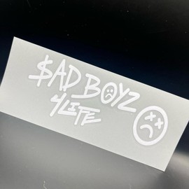 Sad boyz decal, sticker - Decal sticker: Regular white vinyl, Size: 5x2