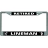 Retired Lineman Chrome License Plate Frame