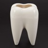 Dropfree Tooth Shape White Ceramic Flower Pot Modern Design Planter